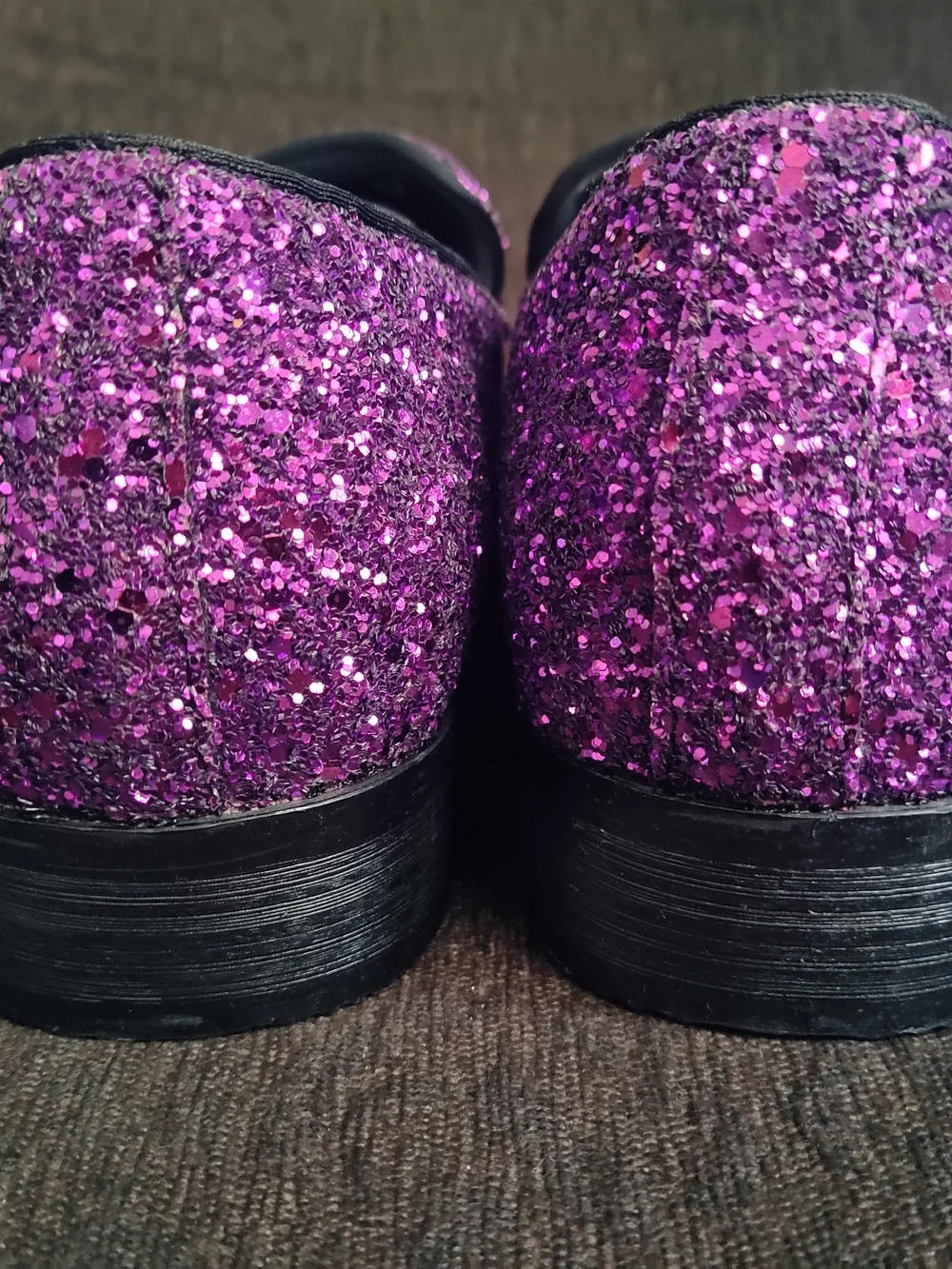 Men's Purple Glitter Slip-On Dress Loafers